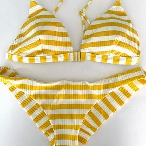 Billabong NWT Striped Tanga Cheeky Bikini Swimsuit M Medium L Large